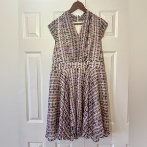 Size 16 Ricki’s Light Grey and Rainbow Dress